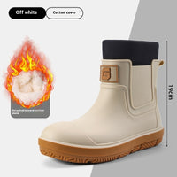 Men’s Waterproof Non-Slip Platform Shoes – Fleece-Lined Casual Rain Boots