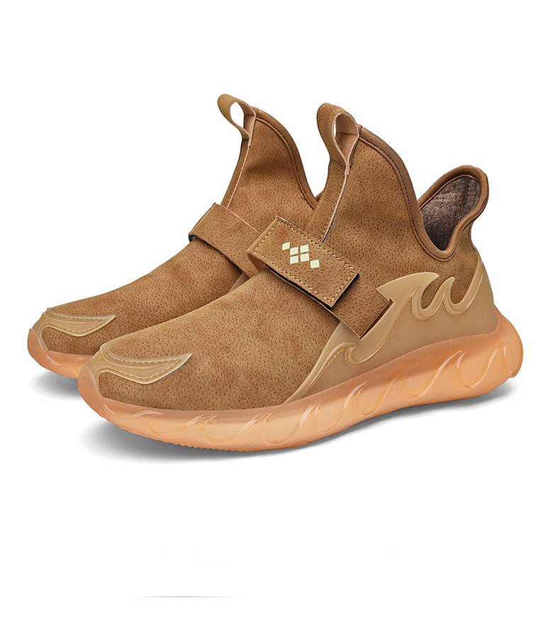 Spring Men’s Leather Sneakers – Breathable Lightweight Casual Sports Shoes for Men – Large Sizes 45, Trendy Korean Style