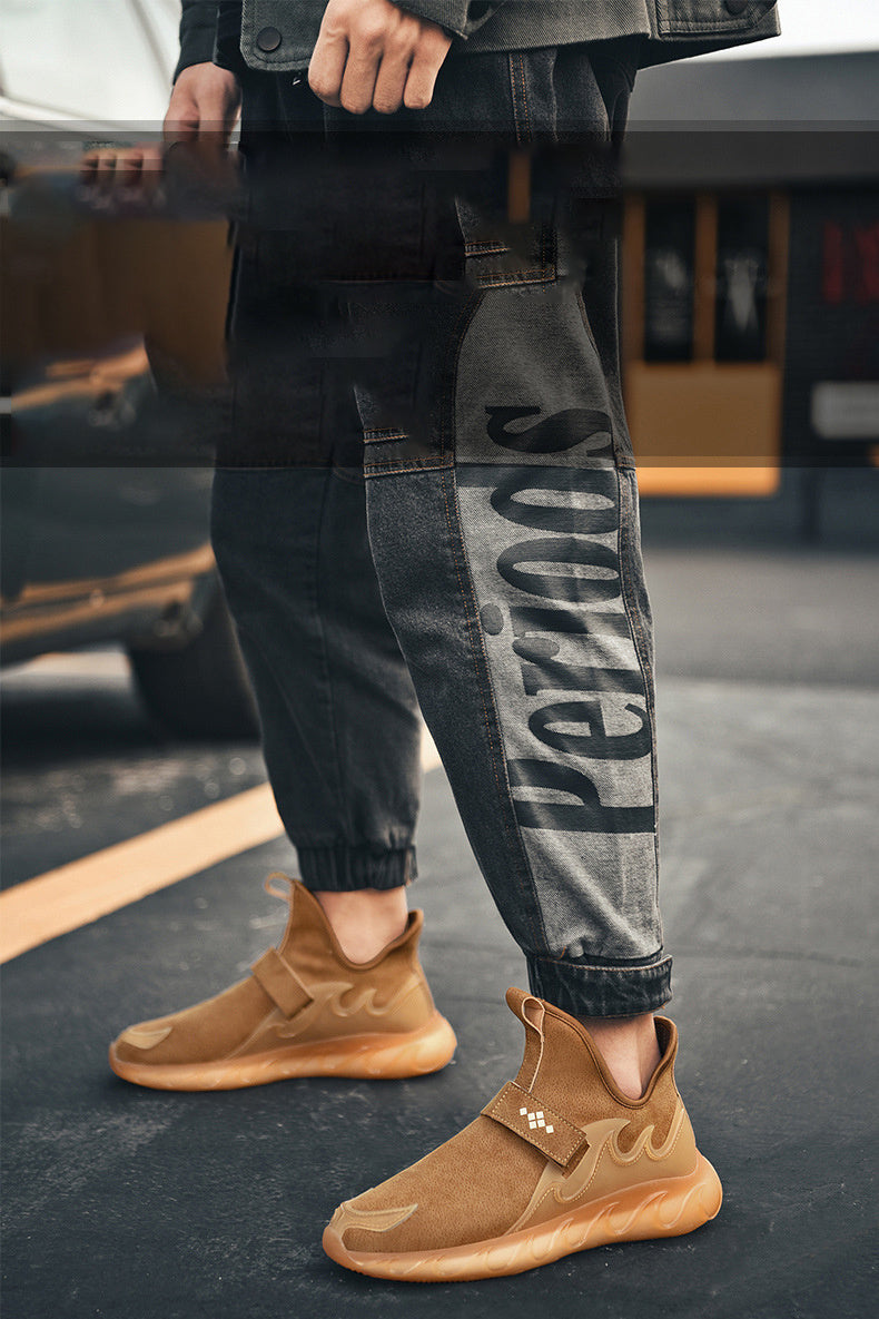 Spring Men’s Leather Sneakers – Breathable Lightweight Casual Sports Shoes for Men – Large Sizes 45, Trendy Korean Style