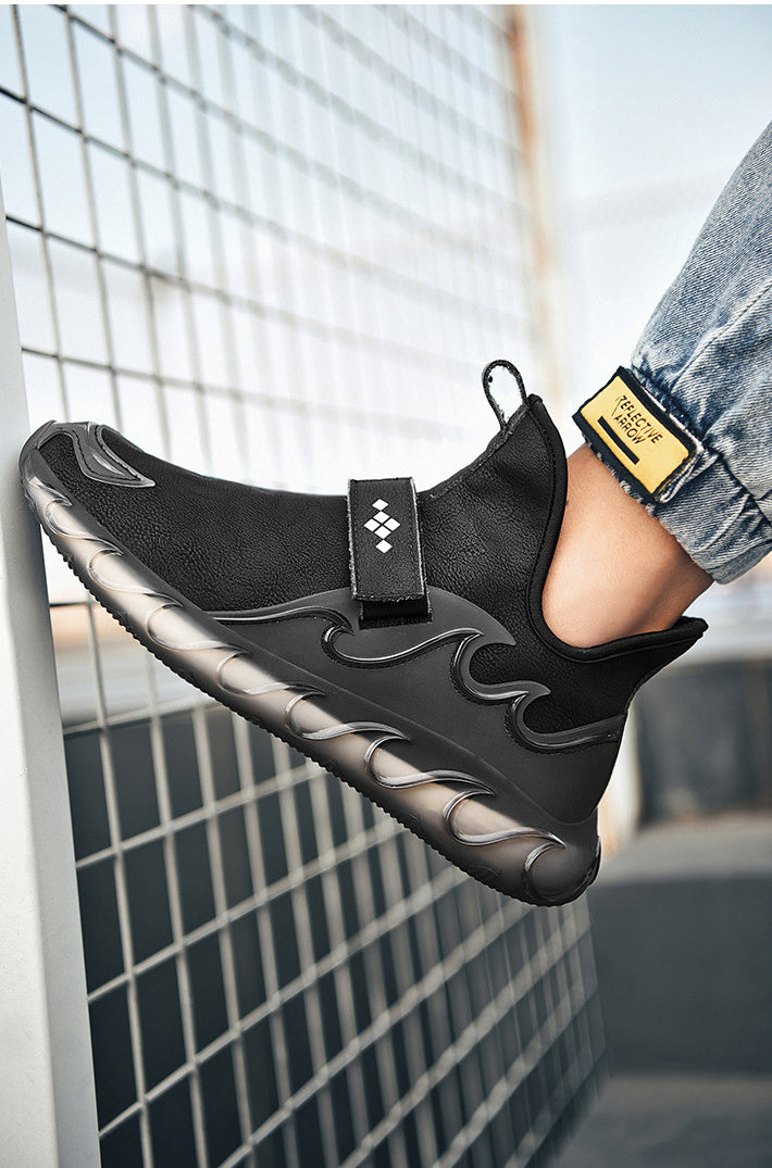 Spring Men’s Leather Sneakers – Breathable Lightweight Casual Sports Shoes for Men – Large Sizes 45, Trendy Korean Style