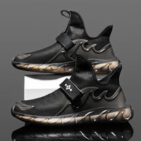 Spring Men’s Leather Sneakers – Breathable Lightweight Casual Sports Shoes for Men – Large Sizes 45, Trendy Korean Style