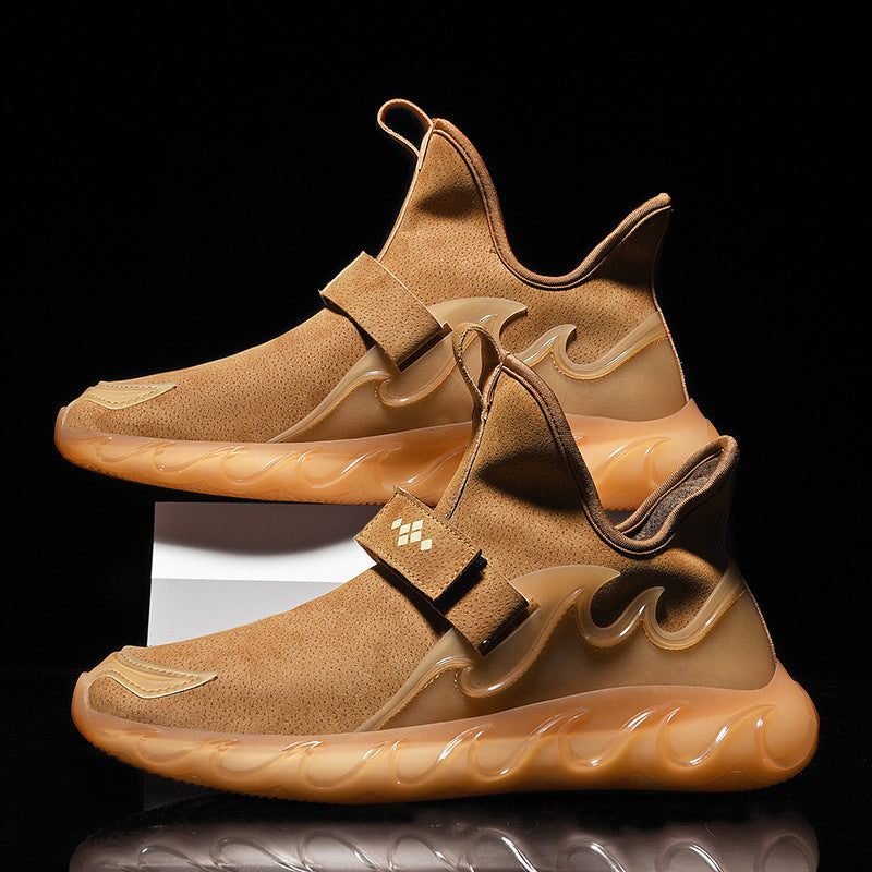 Spring Men’s Leather Sneakers – Breathable Lightweight Casual Sports Shoes for Men – Large Sizes 45, Trendy Korean Style