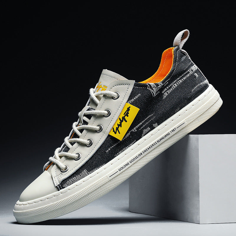 Stylish Denim Sports Shoes for Men – Casual Youth Trend Sneakers with Rubber Sole | Stylish Shoes USA