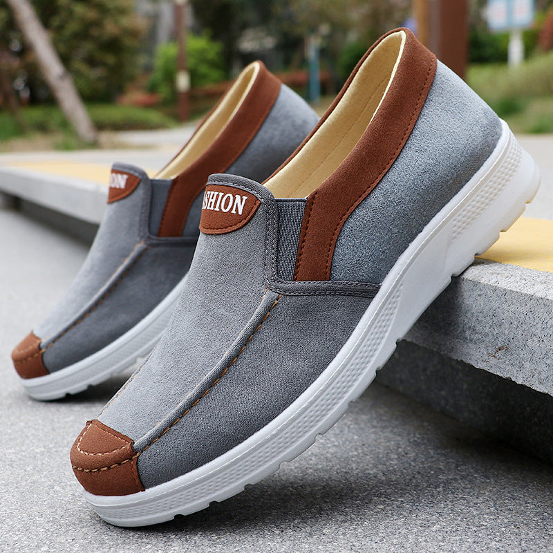 Men’s Breathable Slip-On Casual Canvas Shoes – Lightweight Minimalist Cloth Sneakers