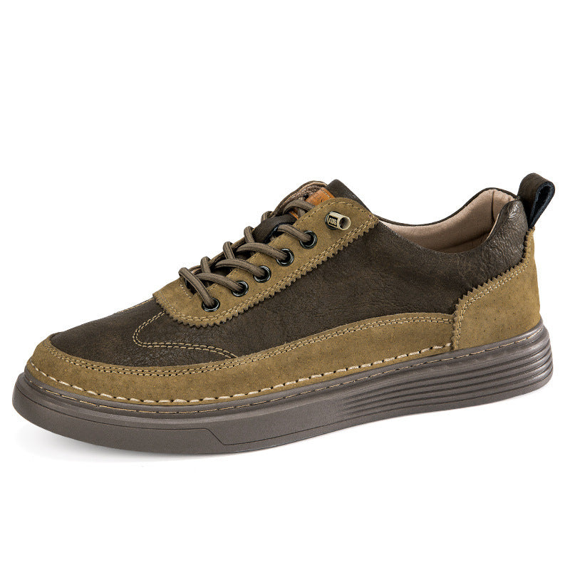 Summer Men’s Leather Perforated Sneakers – Breathable Sports & Casual Shoes for All-Day Comfort