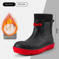 Men’s Waterproof Non-Slip Platform Shoes – Fleece-Lined Casual Rain Boots