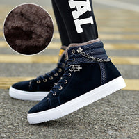 Casual Fashion Sneakers for Men | Fleece-Lined High-Top Suede Shoes – Stylish & Comfortable Everyday Wear