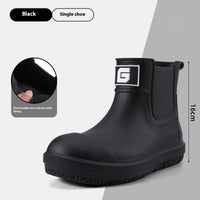 Men’s Waterproof Non-Slip Platform Shoes – Fleece-Lined Casual Rain Boots