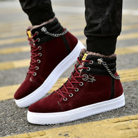 Casual Fashion Sneakers for Men | Fleece-Lined High-Top Suede Shoes – Stylish & Comfortable Everyday Wear