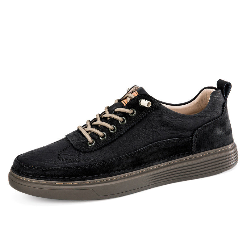 Summer Men’s Leather Perforated Sneakers – Breathable Sports & Casual Shoes for All-Day Comfort
