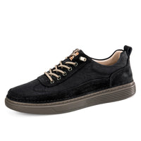 Summer Men’s Leather Perforated Sneakers – Breathable Sports & Casual Shoes for All-Day Comfort