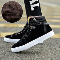 Casual Fashion Sneakers for Men | Fleece-Lined High-Top Suede Shoes – Stylish & Comfortable Everyday Wear