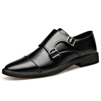 Large Size Soft Bottom Men's All-match Metal Slip-on Leather Shoes