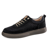 Summer Men’s Leather Perforated Sneakers – Breathable Sports & Casual Shoes for All-Day Comfort